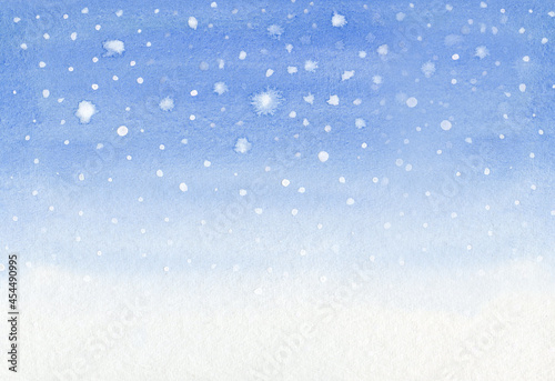 Schnee Aquarell mit Textfreiraum © imaginando