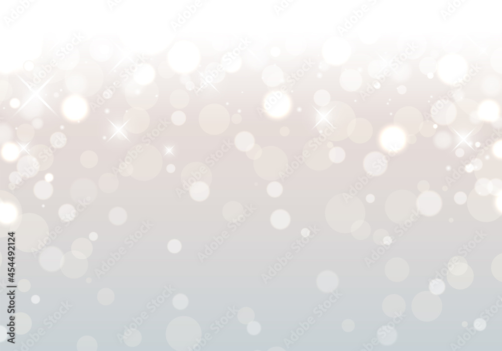 キラキラとボケの銀色の背景のベクターイラスト クリスマス 抽象 アブストラクト 雪 白 銀世界 Stock Vector Adobe Stock