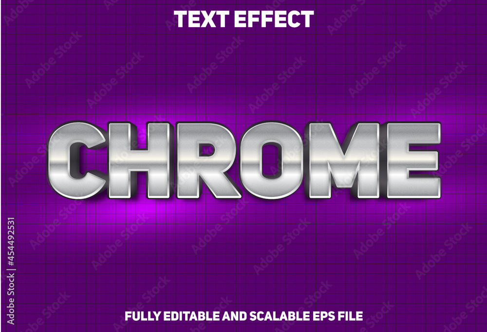 Chrome text effect, metal text effect, metallic, steel, gradient, editable text effect,