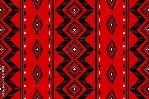 Geometric ethnic oriental seamless pattern traditional Design for background,carpet,wallpaper.clothing,wrapping,Batik fabric,Vector illustration.embroidery style - Sadu, sadou, sadow or sado

