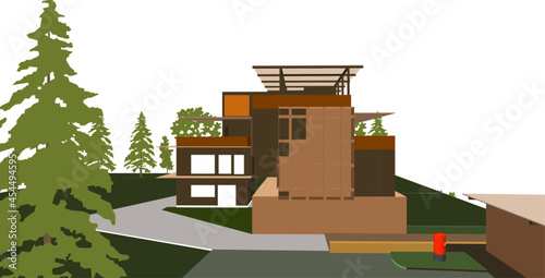 3D illustration of building project