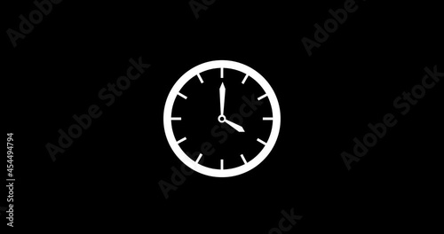 Wallpaper Mural black and white clock clip art icon animation on black background. 4k footage  Torontodigital.ca
