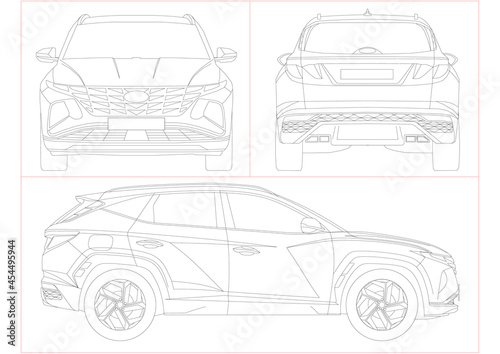 Vector image of Hyundai Tucson 2021. An editable Tucson image for graphic editors