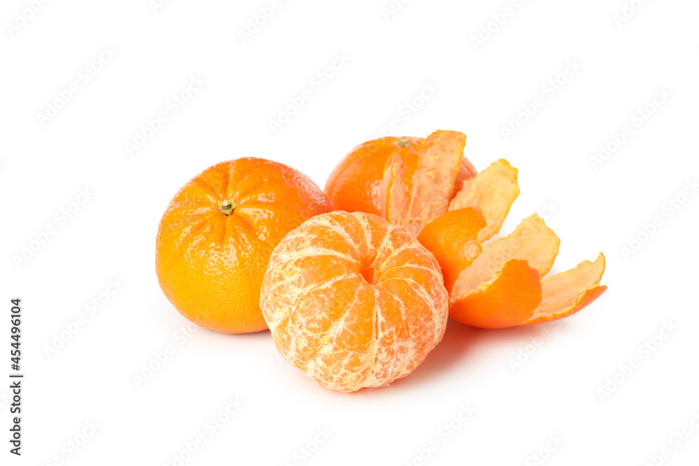 Fresh tasty mandarins isolated on white background Fresh tasty mandarins isolated on white background