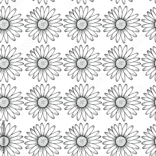 Flowers pattern vector. Larger flowers. For printing on fabric.