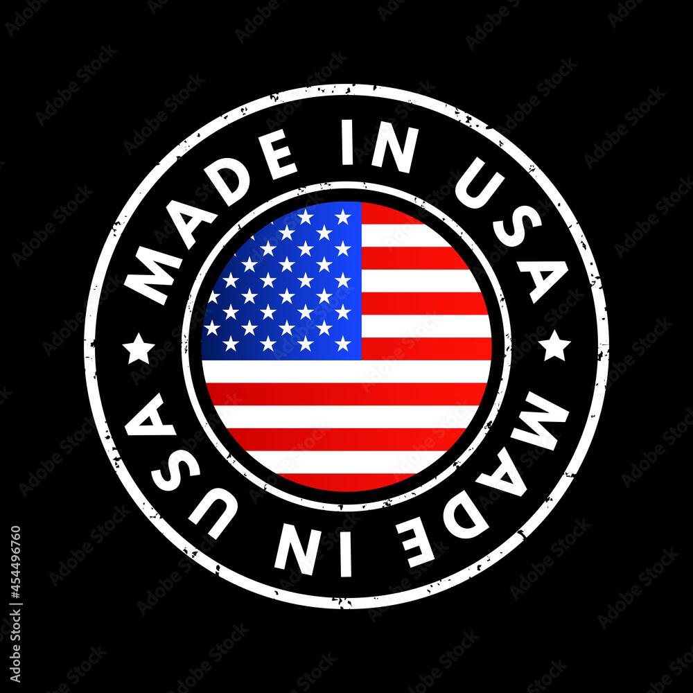 Made in USA text emblem badge, concept background Made in USA text emblem badge, concept background