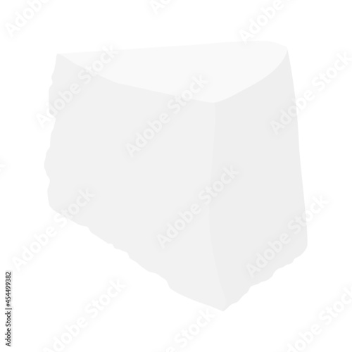 Feta cheese piece isolated on white background