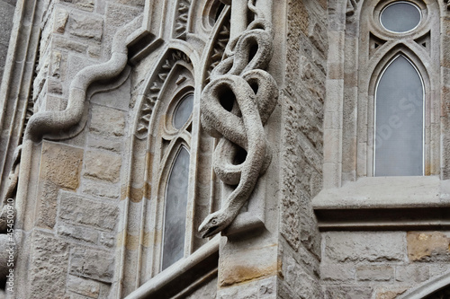 Snake.  La Sagrada Familia sculpture detail in Barcelona (Spain) photo