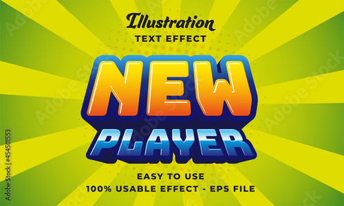 editable new player vector text effect with modern style