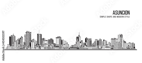 Cityscape Building Abstract Simple shape and modern style art Vector design - Asuncion, Paraguay photo