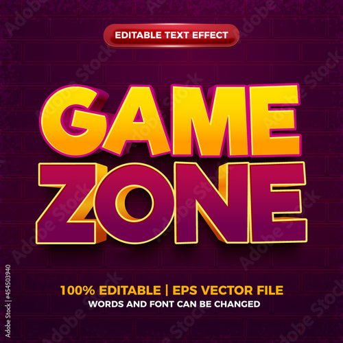 game zone cartoon bold editable text effect