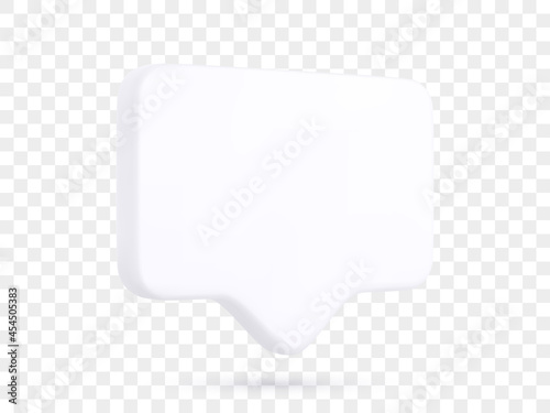 White 3d realistic bubble with shadow isolated on transparent background. Vector illustration