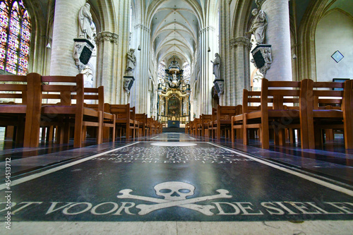 Interior of Church of Our Lady-across-the-Dyle which was built in the 14th and 15th centuries in Mechelen in Flanders. photo