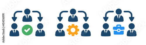 Employee management icon set. Leadership symbol vector illustration