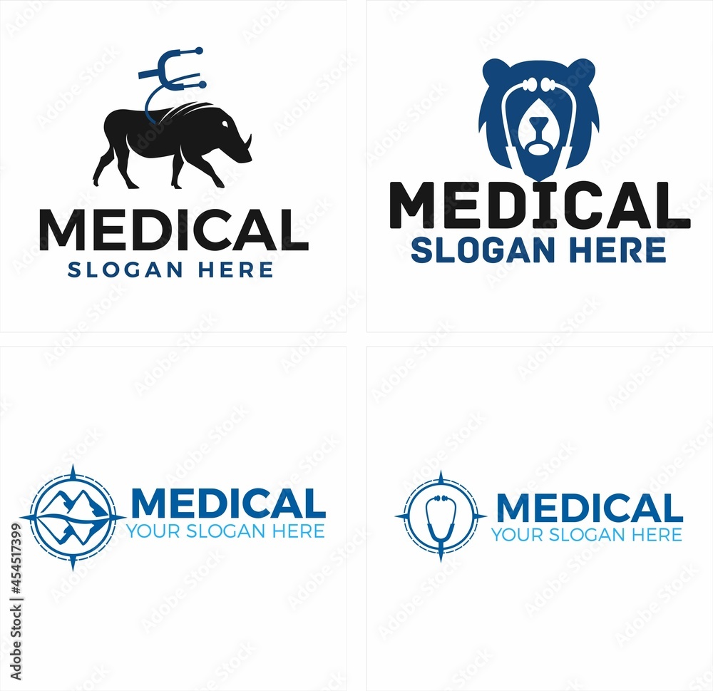 Medical pharmaceutical animal care logo design Stock Vector | Adobe Stock