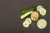 Homemade cucumber cosmetics. Detoxification skin vegetable masks. Natural face lotion or tonic water