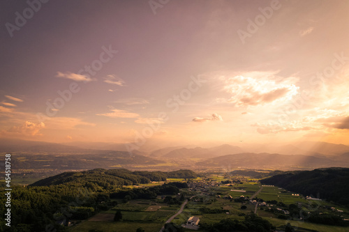 東御市の夕方の風景