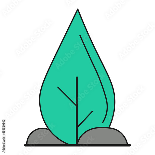 Houseplant sprout folio color ecological icon isolated