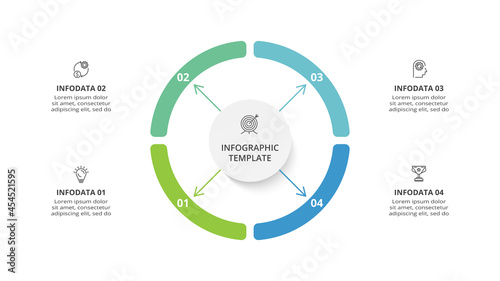 Creative concept for infographic with 4 steps, options, parts or processes. Business data visualization.