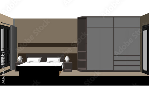 3D illustration of building project