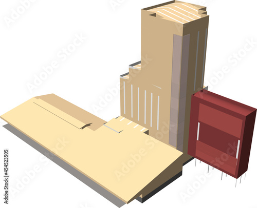 3D illustration of building project