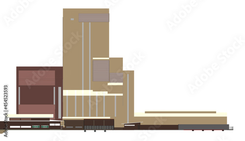 3D illustration of building project