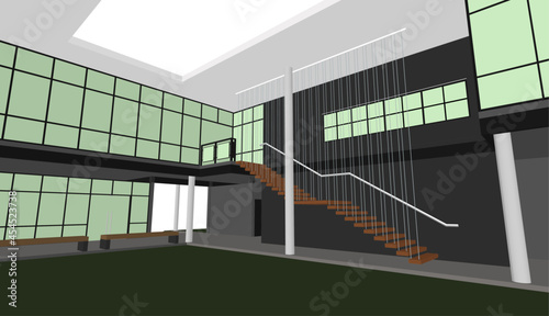 3D illustration of building project
