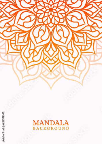 Mandala round ornament background with gradient