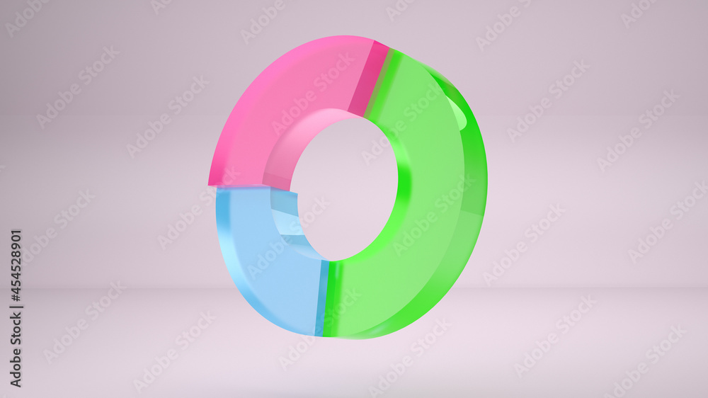 3D render of colorful business diagram on pink background 3D render of colorful business diagram on pink background