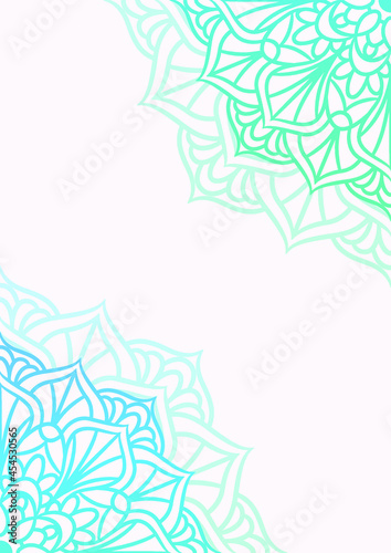 Continental retro mandala background with gradient