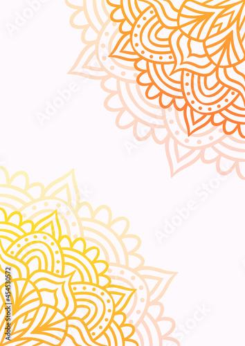Continental retro mandala background with gradient