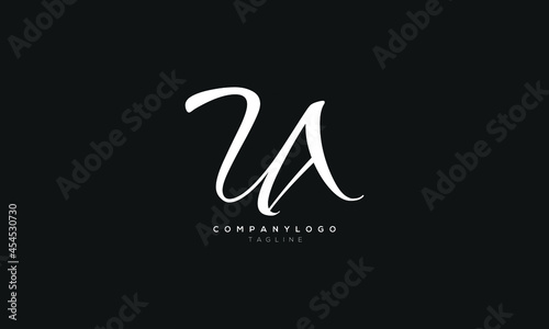 UA, AU, Abstract initial monogram letter alphabet logo design