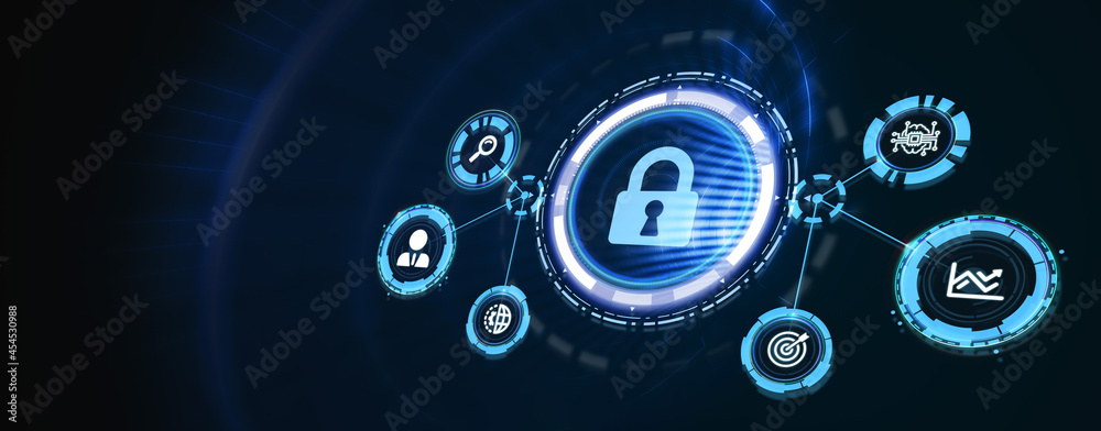 Cyber security data protection business technology privacy concept. 3d illustration Cyber security data protection business technology privacy concept. 3d illustration