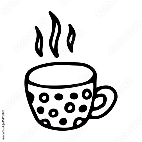 cup hand drawn doodle sketch isolated on white background