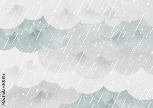 灰色の雲と雨