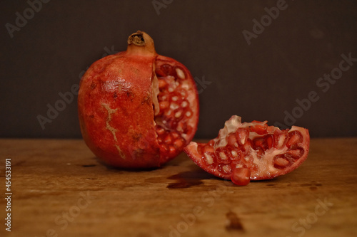 A view of  pomogranate fruit cut photo