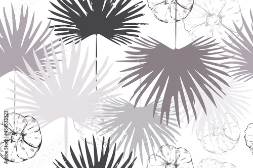 Tropical leaves. Exotic pattern. Creative seamless background. Fashion template for design, clothing, textiles