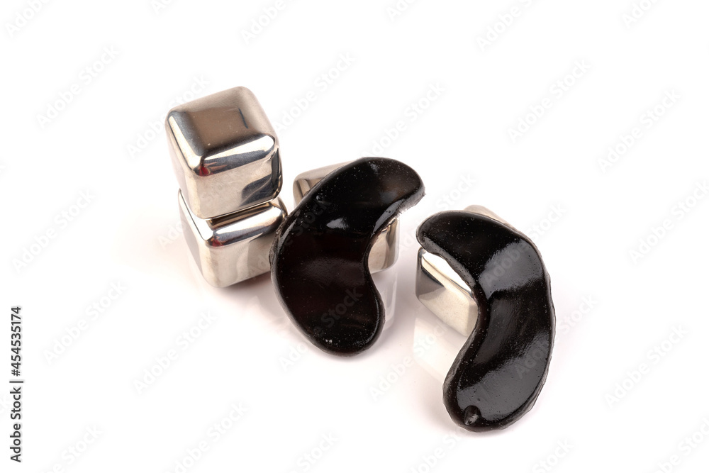 Cosmetic skincare background. Gel eye patches and silver stones. The concept of the Skincare Anti aging, anti wrinkle. Cosmetic skincare background. Gel eye patches and silver stones. The concept of the Skincare Anti aging, anti wrinkle.