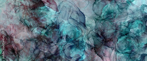 fluid art, alcohol ink background, liquid texture with mixed colours, abstract wallpaper design for print © phillipes