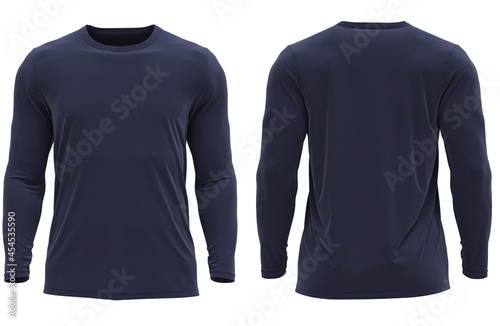 3D Rendered Men's Long sleeve Round neck Muscle T-shirt Gray melange , Sport tshirt, athlatic tshirt (NAVY)
