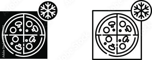 Frozen pizza icon