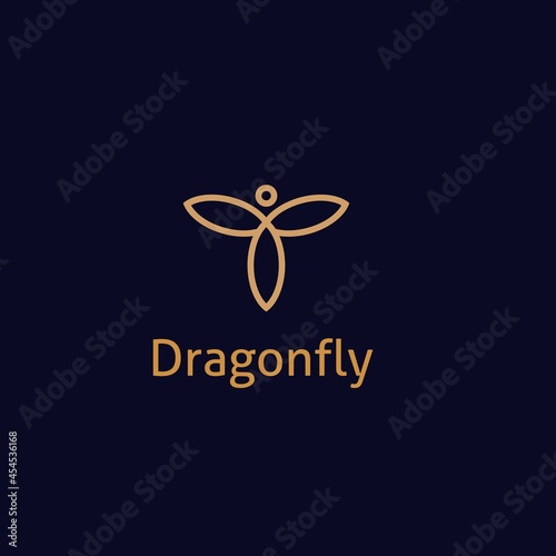 The dragonfly logo with a monogram line style combined with gold gives the impression of luxury