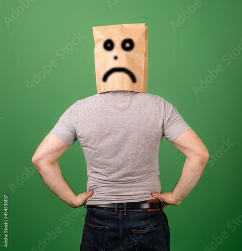 Schilderij op canvas male depression, dissatisfaction concept