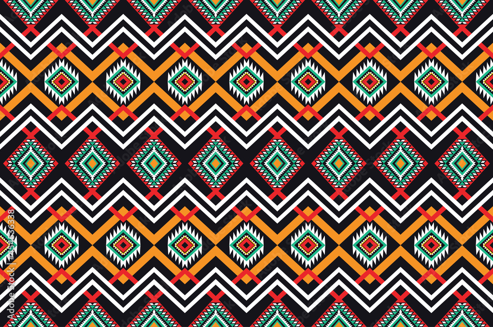 Geometric ethnic oriental ikat pattern traditional Design for background,fabric,wrapping,clothing,wallpaper,Batik,carpet,embroidery style.