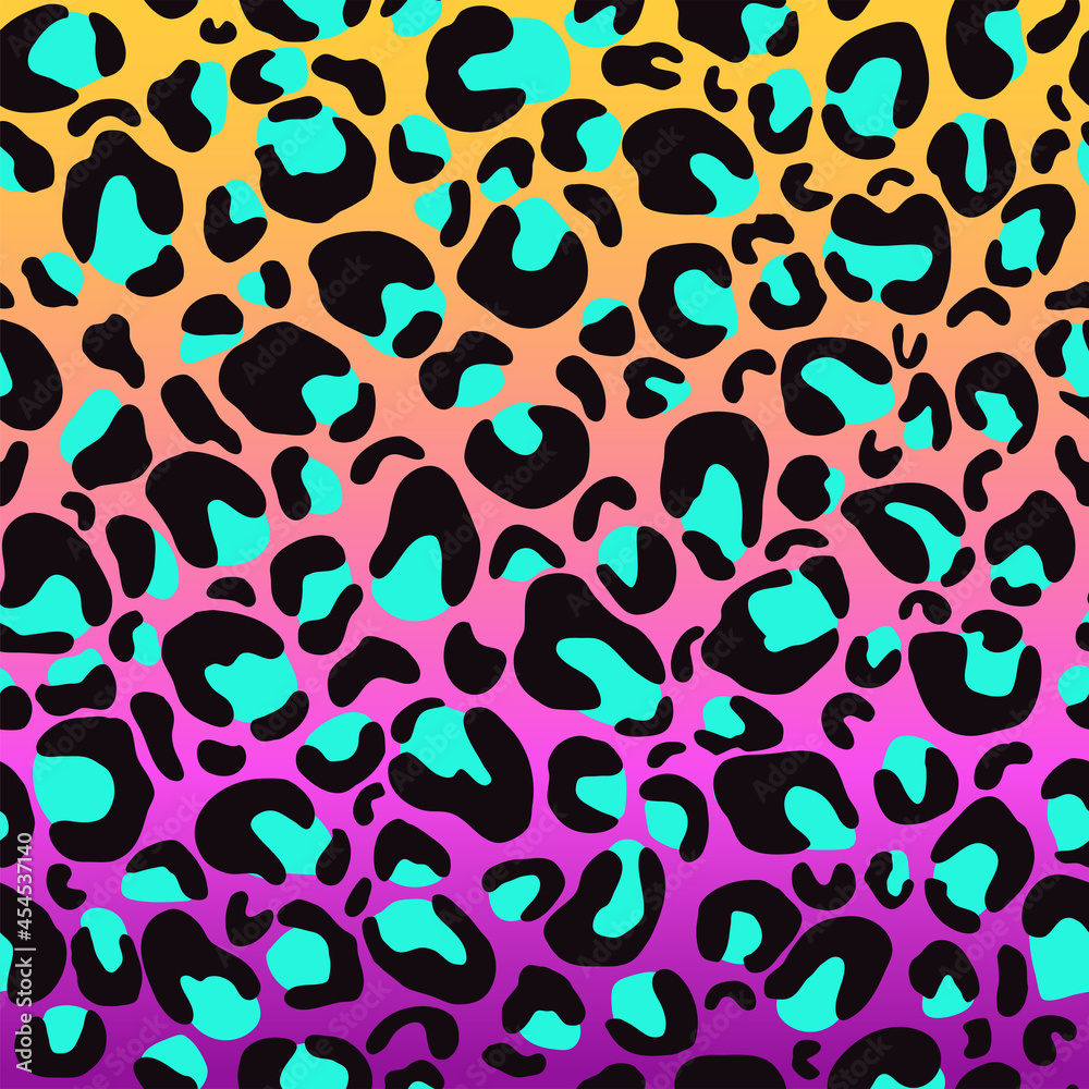 Photography Poster Neon leopard animal print | Wall Art | UKposters