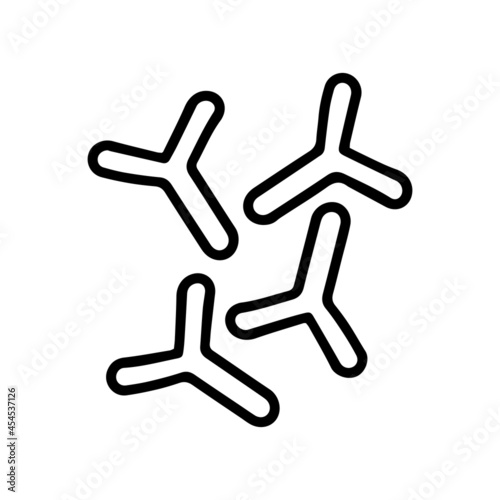 Bacteria bifidobacterium black line vector doodle icon
