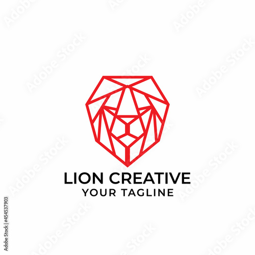Lion logo vector illustration, emblem design simple