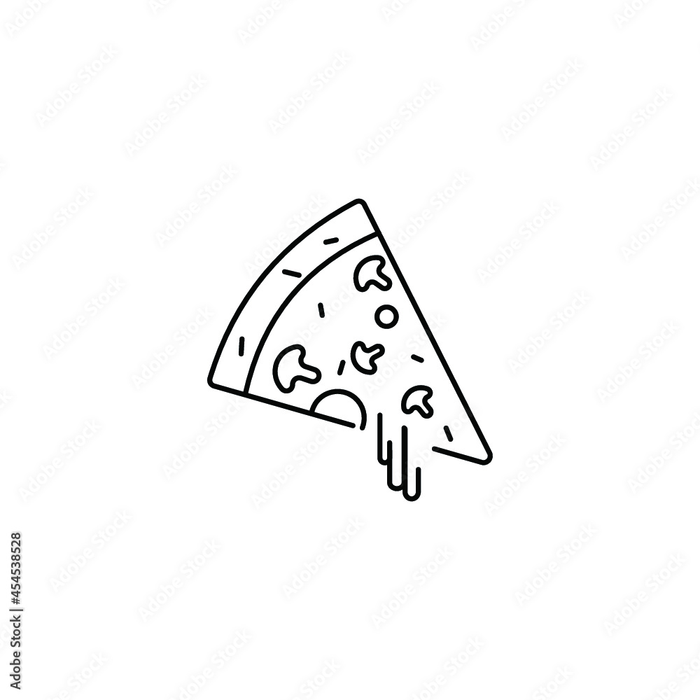Pizza slice like thin line icon
