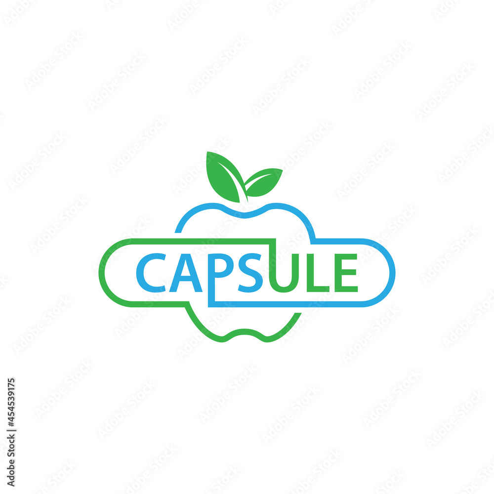 Fototapeta premium Apple and capsule logo nutrition