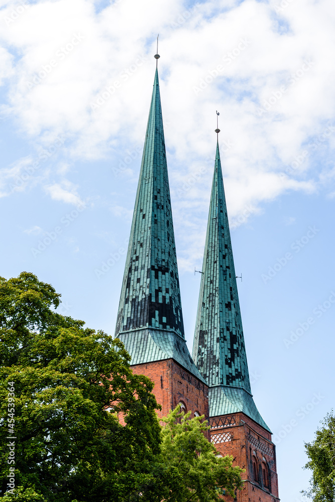 Fototapeta premium Scenic view of the Cathedral of Lubeck, Germany